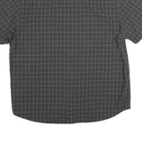CALVIN KLEIN Mens Black & Grey Check Shirt XL Cotton Casual Short Sleeve Button