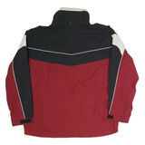 COLUMBIA Mens Red & Black Outdoor Jacket L Polyester Zip Colorblock Weatherproof