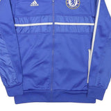 ADIDAS Mens Blue Chelsea Football Club Track Jacket S Polyester Plain Zip Sports