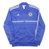 ADIDAS Mens Blue Chelsea Football Club Track Jacket S Polyester Plain Zip Sports