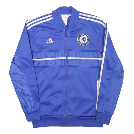 ADIDAS Mens Blue Chelsea Football Club Track Jacket S Polyester Plain Zip Sports