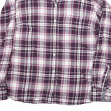 TOMMY HILFIGER Womens Purple & White Check Shirt L Cotton Blend Casual Stylish