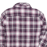 TOMMY HILFIGER Womens Purple & White Check Shirt L Cotton Blend Casual Stylish
