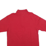TOMMY HILFIGER Mens Red Striped XL Polo Shirt Cotton Blend Classic Fit Casual