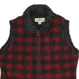 WOOLRICH Womens Red & Black Check Zip Jacket XL Acrylic Blend Comfortable