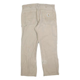 CARHARTT Mens Cotton Blend Beige Workwear Regular Straight Trousers W38 L32