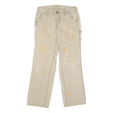 CARHARTT Mens Cotton Blend Beige Regular Fit Straight Leg Trousers W30 L28