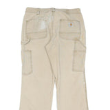 CARHARTT Mens Cotton Blend Beige Regular Fit Straight Leg Trousers W30 L28