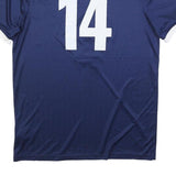 ADIDAS Mens Blue & White Pleasant Hill Soccer Graphic T-Shirt L Short Sleeve