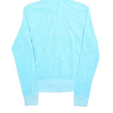 JUICY COUTURE Womens Blue Full Zip Hoodie XL Soft Velour Comfort Jacket