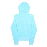 JUICY COUTURE Womens Blue Full Zip Hoodie XL Soft Velour Comfort Jacket