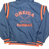 BIRDIE Mens Blue & Orange Oneida Baseball Jacket XL Polyester Blend Windbreaker