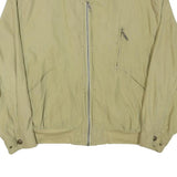 MICRO FIBRE Mens Beige Zip Jacket L Polyester Blend Plain Casual Lightweight