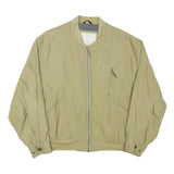 MICRO FIBRE Mens Beige Zip Jacket L Polyester Blend Plain Casual Lightweight