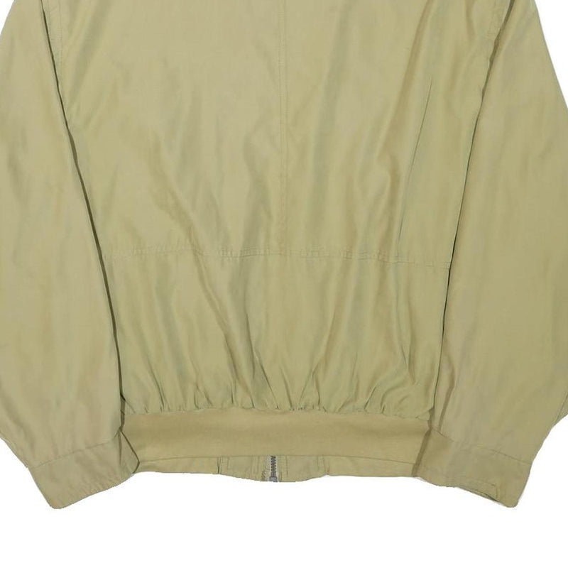 MICRO FIBRE Mens Beige Zip Jacket L Polyester Blend Plain Casual Lightweight