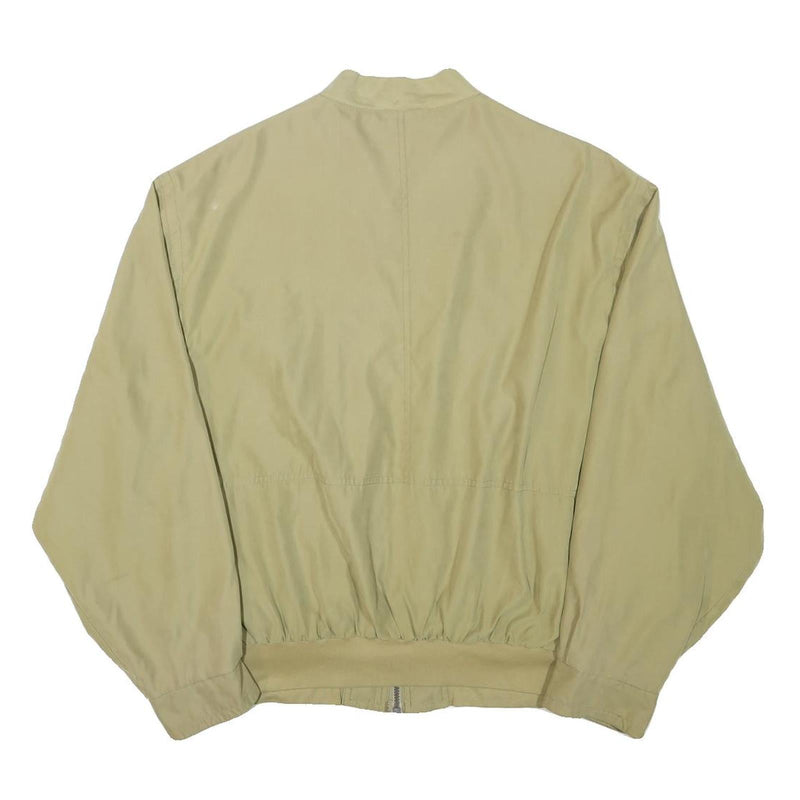 MICRO FIBRE Mens Beige Zip Jacket L Polyester Blend Plain Casual Lightweight