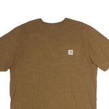 CARHARTT Mens Brown Pocket T-Shirt L Short Sleeve Crew Neck Workwear Casual