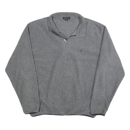 NAUTICA Mens Grey Plain Pullover Jumper Crew Neck Regular L Polyester Casual