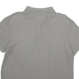 CALVIN KLEIN Mens Grey & White Striped Short Sleeve Polo Shirt L Casual Cotton
