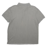 CALVIN KLEIN Mens Grey & White Striped Short Sleeve Polo Shirt L Casual Cotton