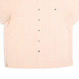 ISLAND SHORES Mens Peach Check Rayon Shirt XL Lightweight Summer Button