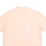 ISLAND SHORES Mens Peach Check Rayon Shirt XL Lightweight Summer Button