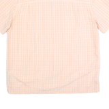 ISLAND SHORES Mens Peach Check Rayon Shirt XL Lightweight Summer Button