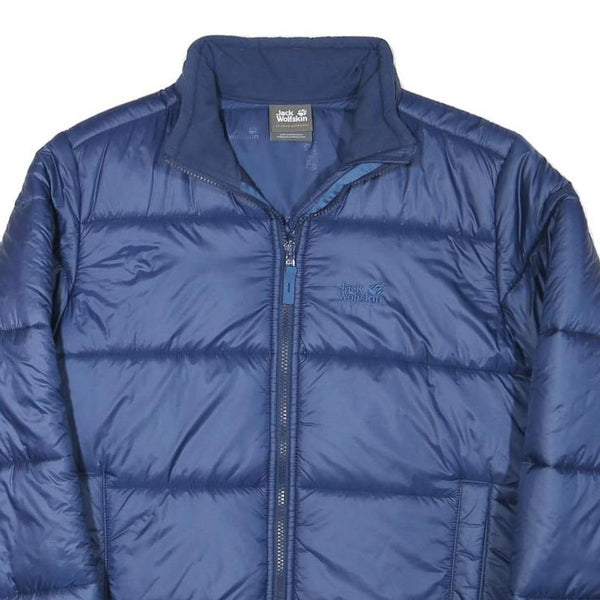 JACK WOLFSKIN Boys Blue Puffer Jacket M Polyester Blend Zip Casual Warm