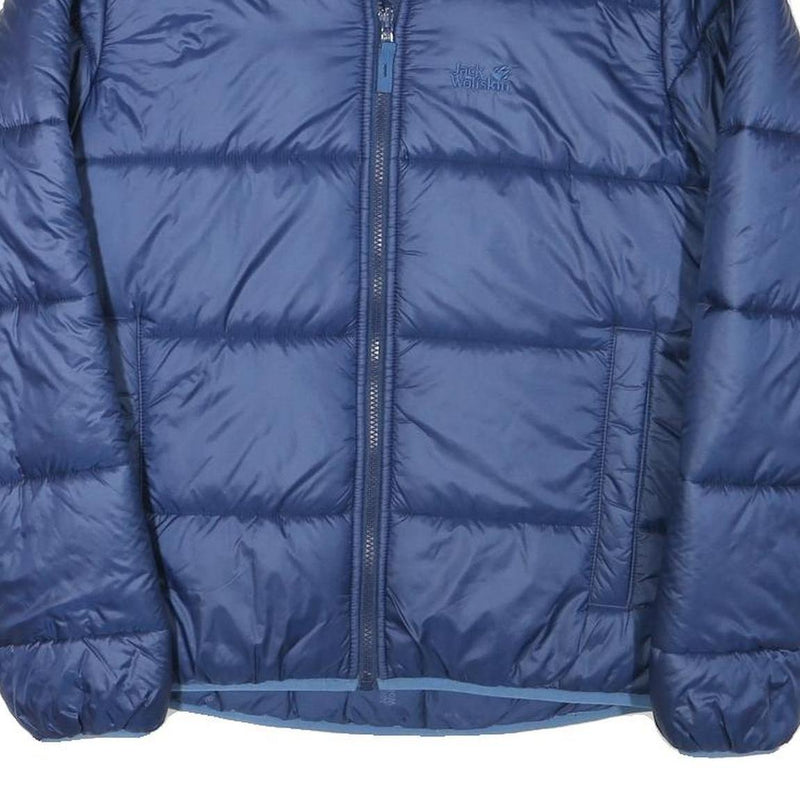 JACK WOLFSKIN Boys Blue Puffer Jacket M Polyester Blend Zip Casual Warm