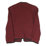 EVAN PICONE Womens Red & Black Houndstooth Classic Jacket S Polyester Blend