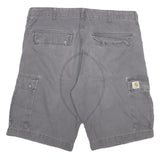 CARHARTT Mens Grey Cargo Shorts 2XL W36 Cotton Blend Workwear Utility Pockets