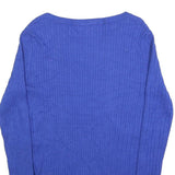 TOMMY HILFIGER Womens Blue Polyester Blend Jumper Cable Knit Crew Neck M Casual