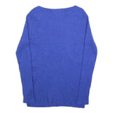 TOMMY HILFIGER Womens Blue Polyester Blend Jumper Cable Knit Crew Neck M Casual