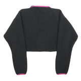 ADIDAS Womens Black & Pink Plain Pullover Pattern Crew Neck Basic Knit UK 4