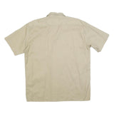 DICKIES Mens Beige Short Sleeve Work Shirt L Cotton Blend Casual Button Up
