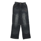 MUAY THAI Mens Jeans Black Relaxed Straight Denim Medium W24 L28 Casual Wear
