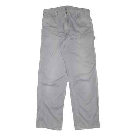 CARHARTT Mens Regular Fit Grey Cotton Blend Trousers W32 L31 Workwear Utility
