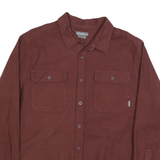 EDDIE BAUER Mens Maroon Cotton Blend Shirt L Button Pocket Casual Workwear