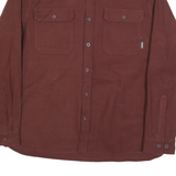 EDDIE BAUER Mens Maroon Cotton Blend Shirt L Button Pocket Casual Workwear