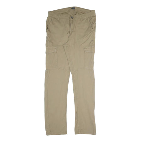 WATSON'S Mens Cotton Blend Beige Regular Straight Trousers W36 L33 Cargo Pockets
