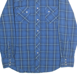 WRANGLER Mens Blue Check Shirt M Cotton Blend Long Sleeve Western Style