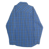 WRANGLER Mens Blue Check Shirt M Cotton Blend Long Sleeve Western Style
