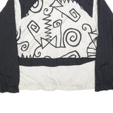 NIKE Womens Black & White Abstract Pattern Zip Jacket M Polyester Sporty Casual
