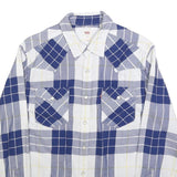 LEVI'S Mens Blue White Check Shirt M Cotton Blend Casual Long Sleeve Buttons