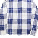 LEVI'S Mens Blue White Check Shirt M Cotton Blend Casual Long Sleeve Buttons
