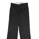 DICKIES Mens Polyester Blend Black Classic Straight Trousers W28 L30 Workwear