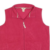 WOOLRICH Womens Pink Zip Jacket L Polyester Plain Sleeveless Classic Fit