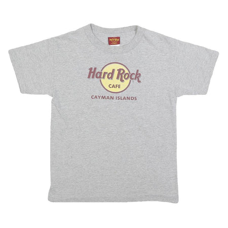 HARD ROCK CAFE Boys Grey Hard Rock Logo Graphic T-Shirt L Short Sleeve Crew Neck