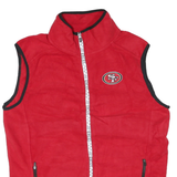 NFL Mens Red Zip Jacket M Polyester Blend Sleeveless Sportswear Casual
