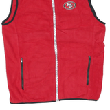 NFL Mens Red Zip Jacket M Polyester Blend Sleeveless Sportswear Casual